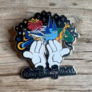 Disney Trading Pin, Walt Disney World Four-Park Icons with Mickey Gloves, 2004